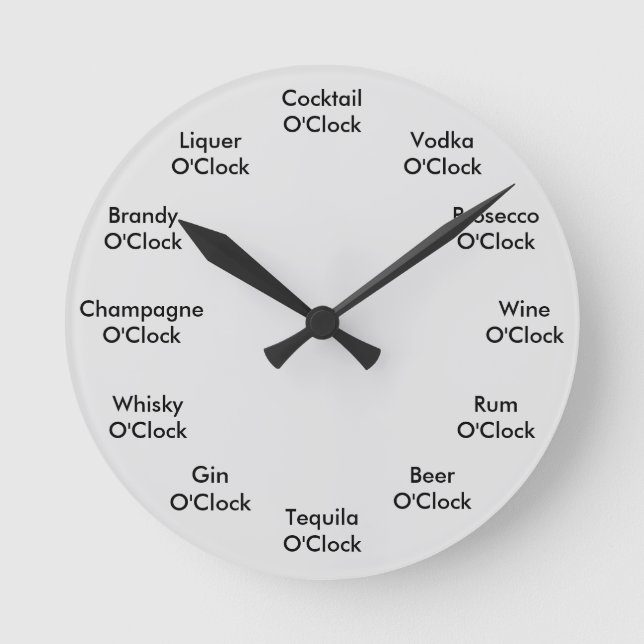 Funny Bar Clock Personalized Gray Wall Clock (Front)