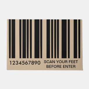 Funny Bar Code Style - Scan Your Feet Before Enter Doormat