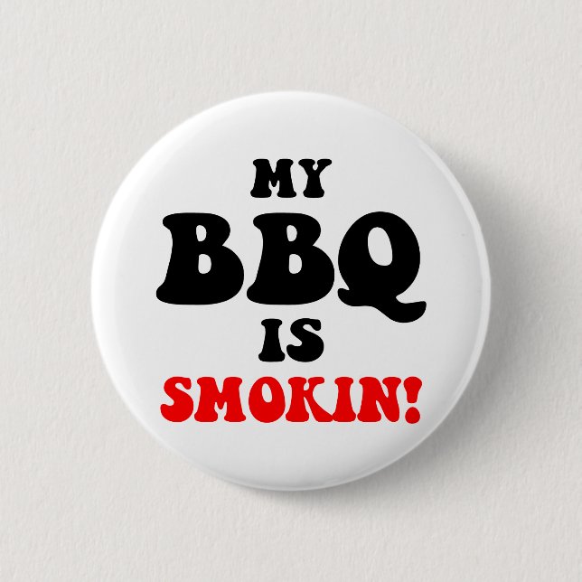 Funny barbecue 6 cm round badge (Front)