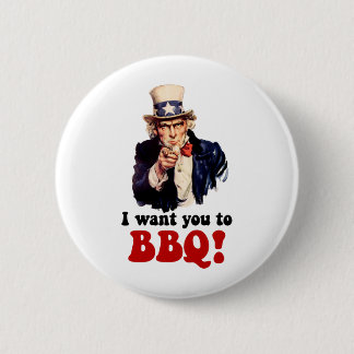 Funny barbecue 6 cm round badge