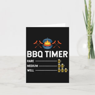 Funny Barbecue Chef Bbq Timer Beer Drinking Party Card