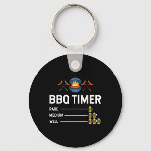 Funny Barbecue Chef Bbq Timer Beer Drinking Party  Key Ring