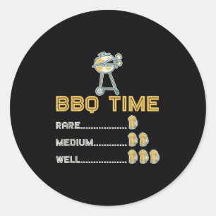 Funny Barbecue Chef Smoked Meat Beer Drinking Gift Classic Round Sticker