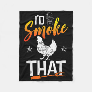 Funny Barbecue Chicken Graphic Women Men Meat Smok Fleece Blanket