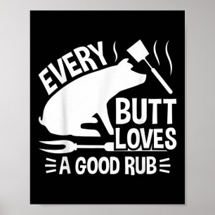 Funny Barbecue Design Grilled Pork Pig Bbq Poster