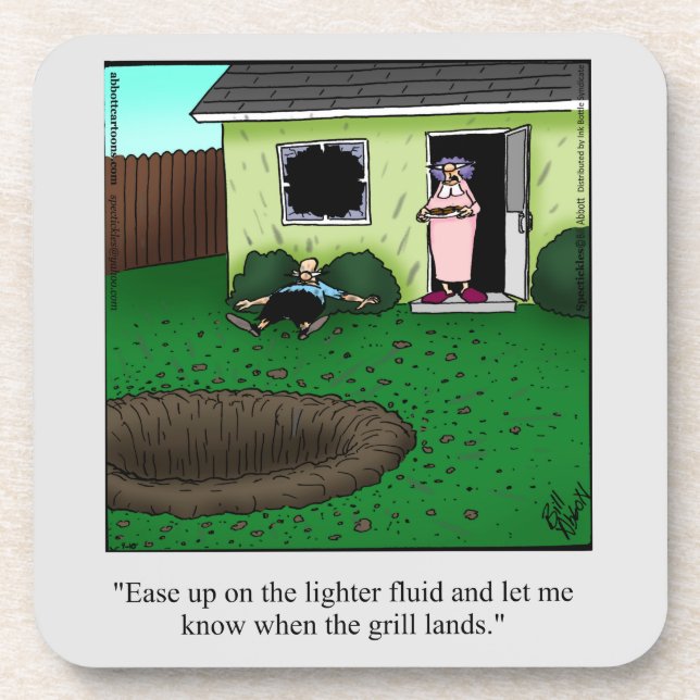 Funny Barbecue Humour Coaster Set (Front)