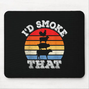 Funny Barbecue Id Smoke That Grill Bbq Meat Smokin Mouse Pad