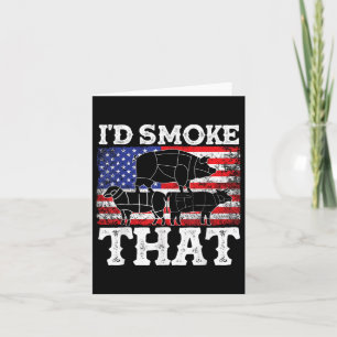 Funny Barbecue Id Smoke That Patriotic Grillmaster Card