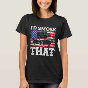 Funny Barbecue Id Smoke That Patriotic Grillmaster T-Shirt
