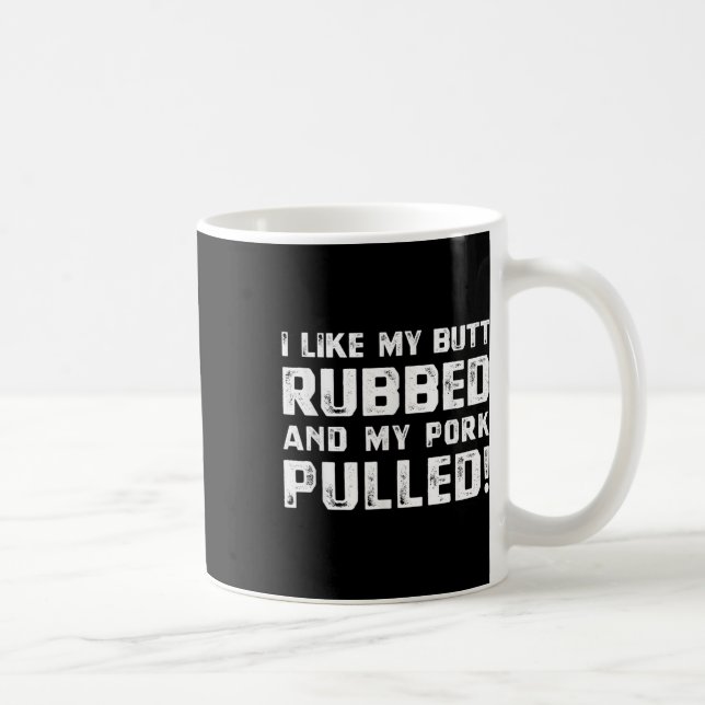 Funny Barbecue Pork Pulling Bbq Rubbing Barbecuing Coffee Mug (Right)