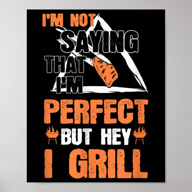 Funny Barbecue Pun Bbq Grilling Chef Accessories B Poster (Front)