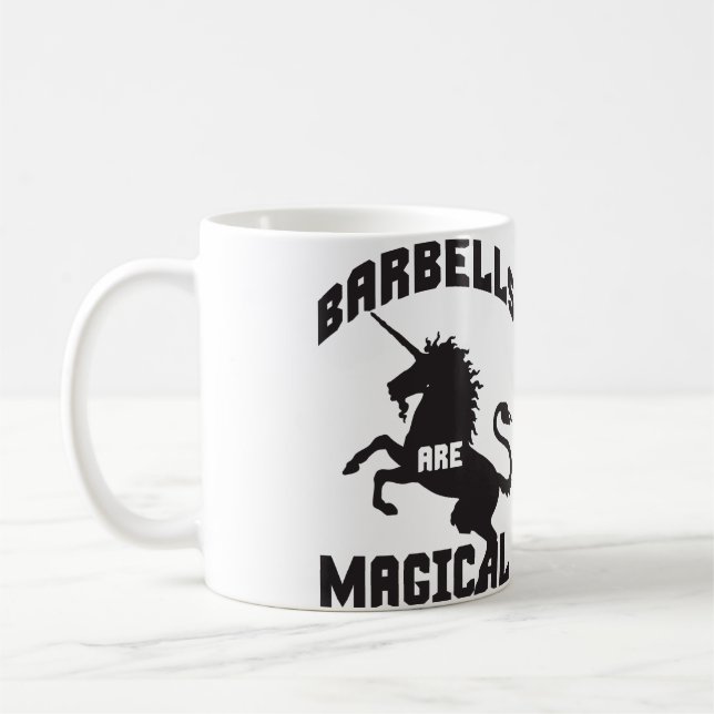 Funny Barbell Lifting Gym Humour Coffee Mug (Left)