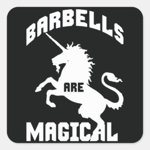 Funny Barbell Lifting Gym Humour Square Sticker