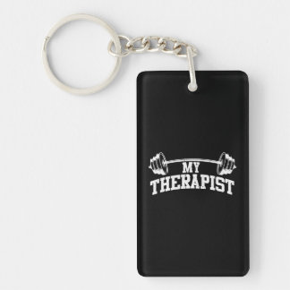 Funny Barbell Weight Lifting Gym Quote Key Ring