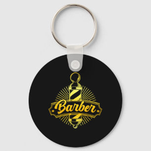 Funny Barbering Logo Barbershop Barber School Grad Key Ring