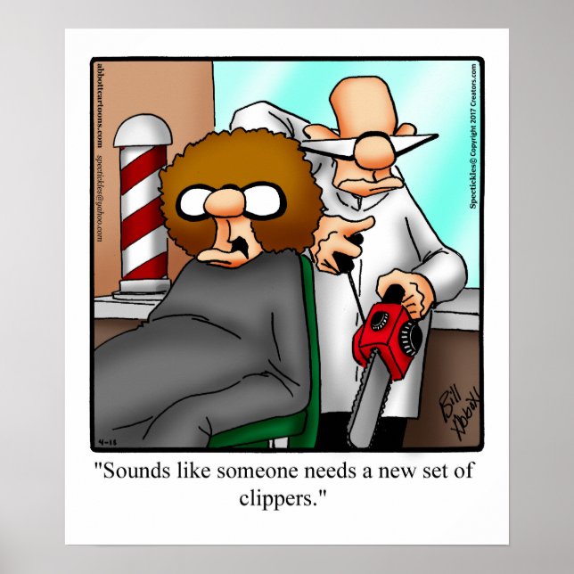 Funny Barbershop Humour Poster (Front)
