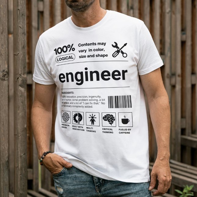 Funny Barcode Modern Engineer Gift T-Shirt (Creator Uploaded)