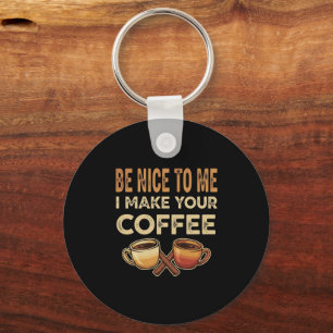 Funny Barista Cafe Lover Gift Key Ring