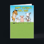 Funny Barn Animals Father's Day Card<br><div class="desc">You can bet the farm that Dad will get a kick out of this funny cartoon Father's Day card that features some barnyard animals. Wish Dad a Happy Father's Day and apologise for acting like you were raised in a barn! Thank you for choosing this original design by © Chuck...</div>