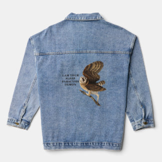 Funny Barn Owl Shirt Denim Jacket
