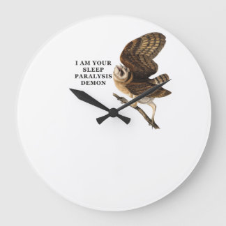 Funny Barn Owl Shirt Large Clock