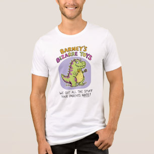 Funny Barney's Bizarre Toys Retro Dinosaur Parody  Tri-Blend Shirt