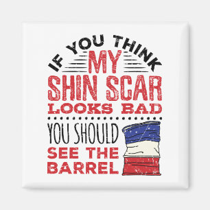 Funny Barrel Racing Shin Scar Rodeo Cowgirl Magnet