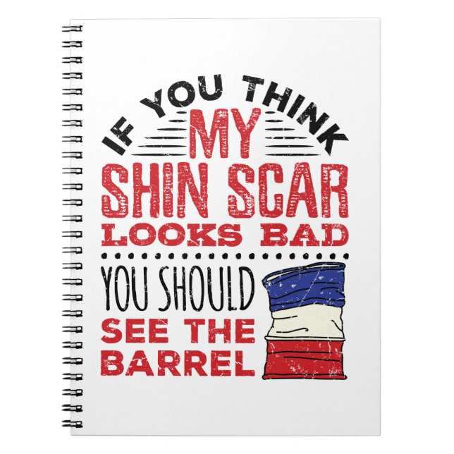 Funny Barrel Racing Shin Scar Rodeo Cowgirl Notebook (Front)