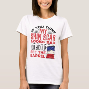 Funny Barrel Racing Shin Scar Rodeo Cowgirl T-Shirt
