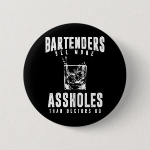 Funny Bartender Alcohol Mixer Barkeeper Joke 6 Cm Round Badge