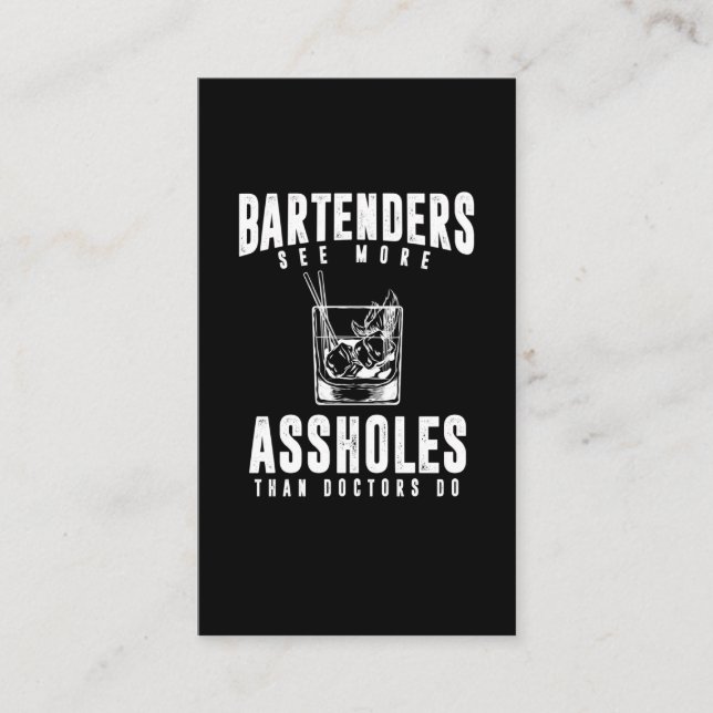 Funny Bartender Alcohol Mixer Barkeeper Joke Business Card (Front)