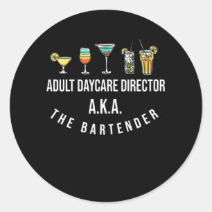 Funny Bartender Alcohol Mixer Barkeeper Jokes Classic Round Sticker