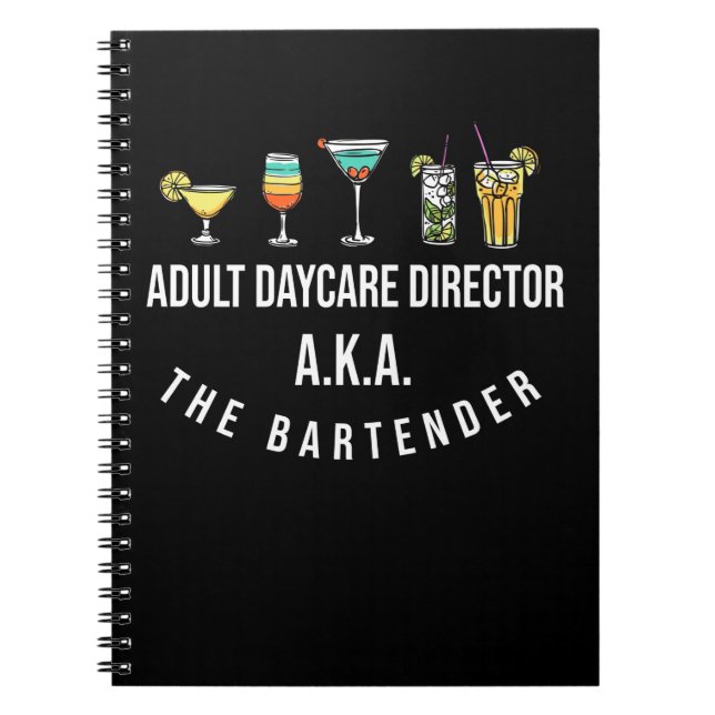 Funny Bartender Alcohol Mixer Barkeeper Jokes Notebook (Front)