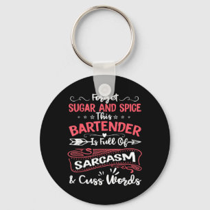 Funny Bartender Sarcastic Women Aspiring Key Ring