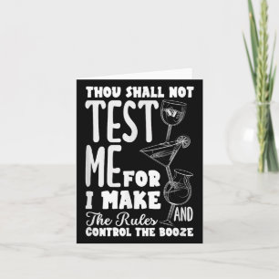 Funny Bartender Thou Shall Not Test Me Quote  Card
