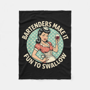 Funny Bartenders Make Fun to Swallow Bartending Fleece Blanket