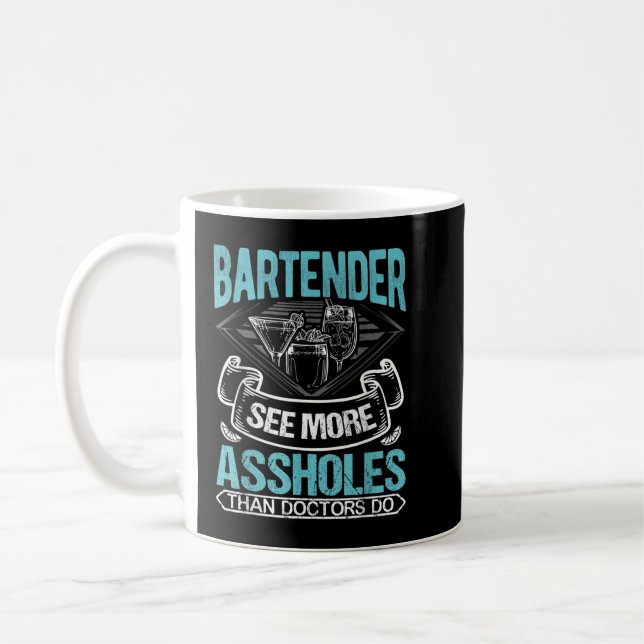 Funny Bartending Barkeeper I Shot People Waitress Coffee Mug (Left)
