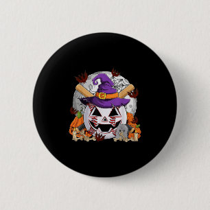 Funny Baseball Bat & Witch Hat Halloween Costu 6 Cm Round Badge
