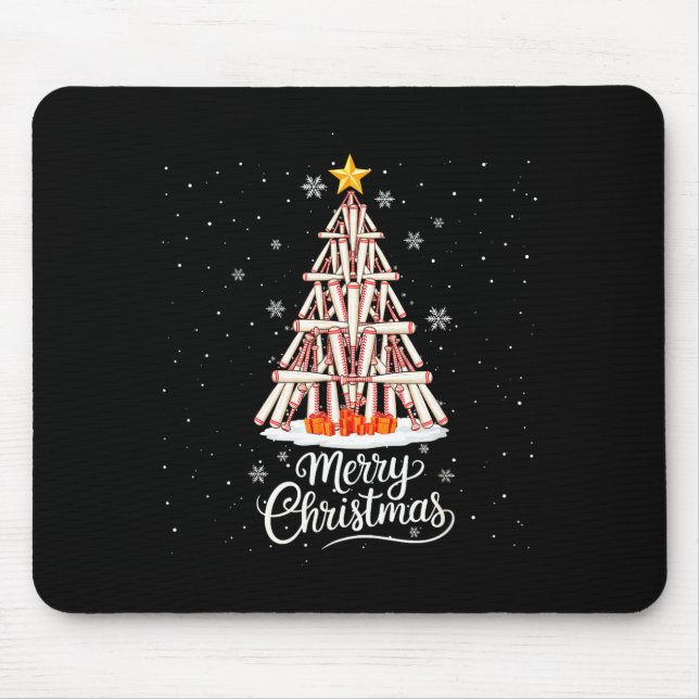 Funny Baseball Bats Christmas Tree Lights Xmas For Mouse Pad (Front)