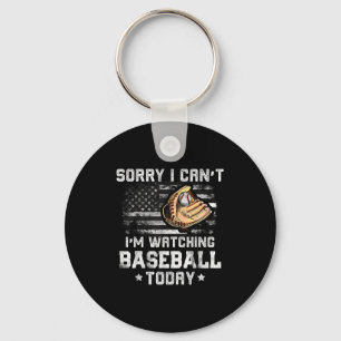 Funny Baseball Boys Sorry I Can't I'm Watching Bas Key Ring