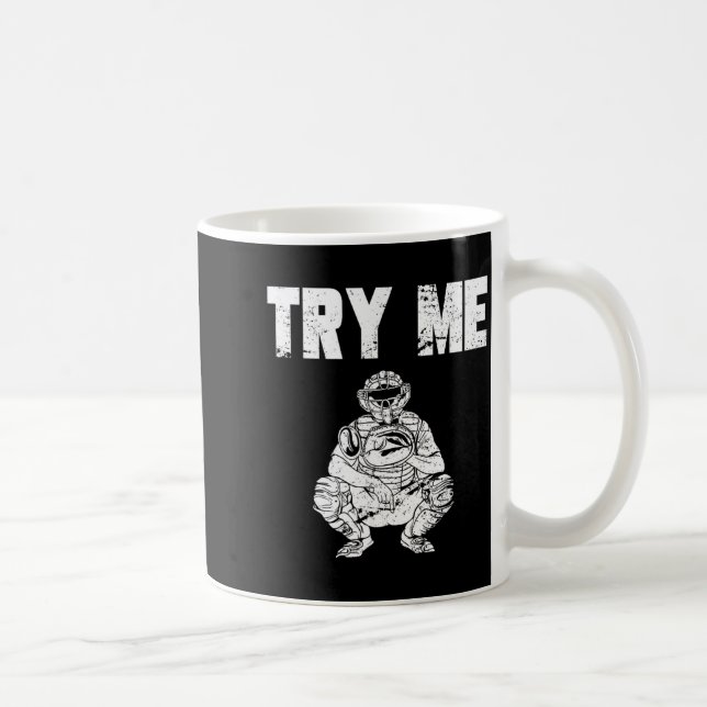 Funny Baseball Catcher Coffee Mug (Right)