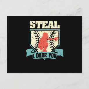 Funny baseball catcher sport player athlete postcard