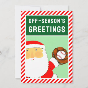 Funny Baseball Christmas Holiday Card