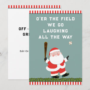 Funny Baseball Christmas Holiday Cards