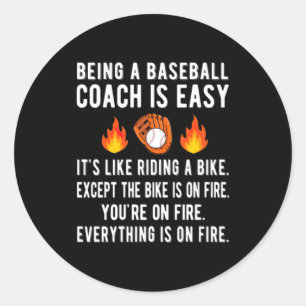 Funny Baseball Coach Gifts Baseball Coaching Baseb Classic Round Sticker