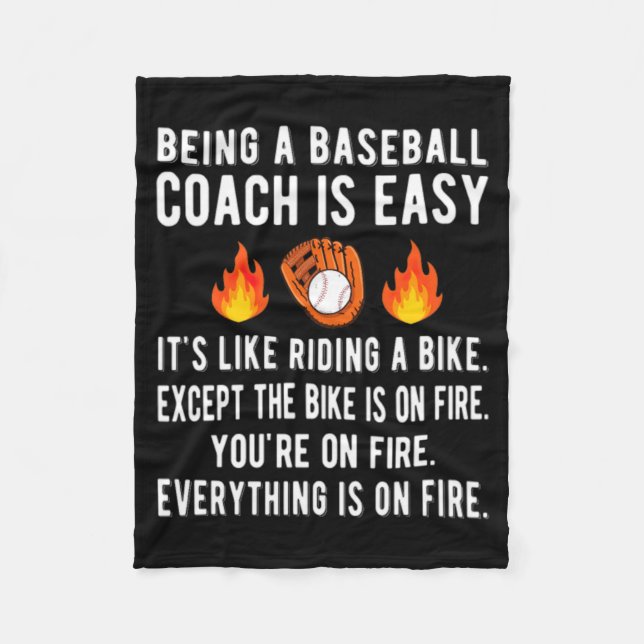 Funny Baseball Coach Gifts Baseball Coaching Baseb Fleece Blanket (Front)