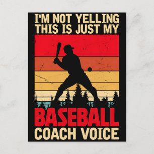 Funny Baseball Coach Humor Shirt Gift Design Holiday Postcard