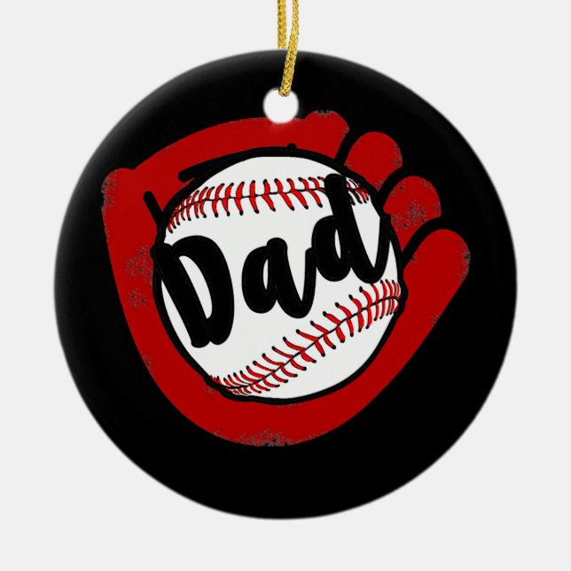 Funny Baseball Dad For Baseball Softball Mum  Ceramic Ornament (Front)