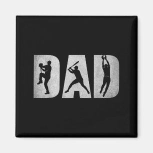 Funny Baseball Dad for Kid Men Papa Daddy Women Magnet