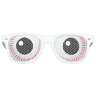 Funny Baseball Eyes   Humour Retro Sunglasses